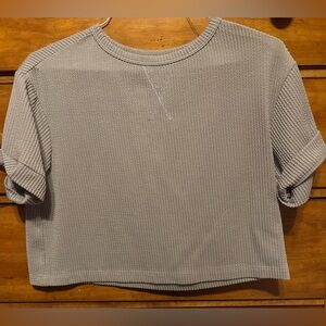 Miami Gray Ribbed Crop Top